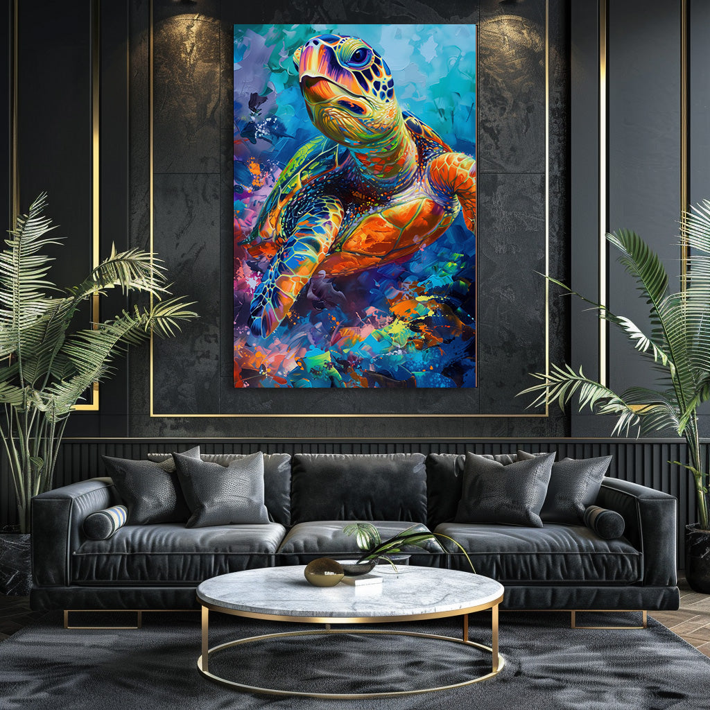 TABLEAU TORTUE COLORÉE