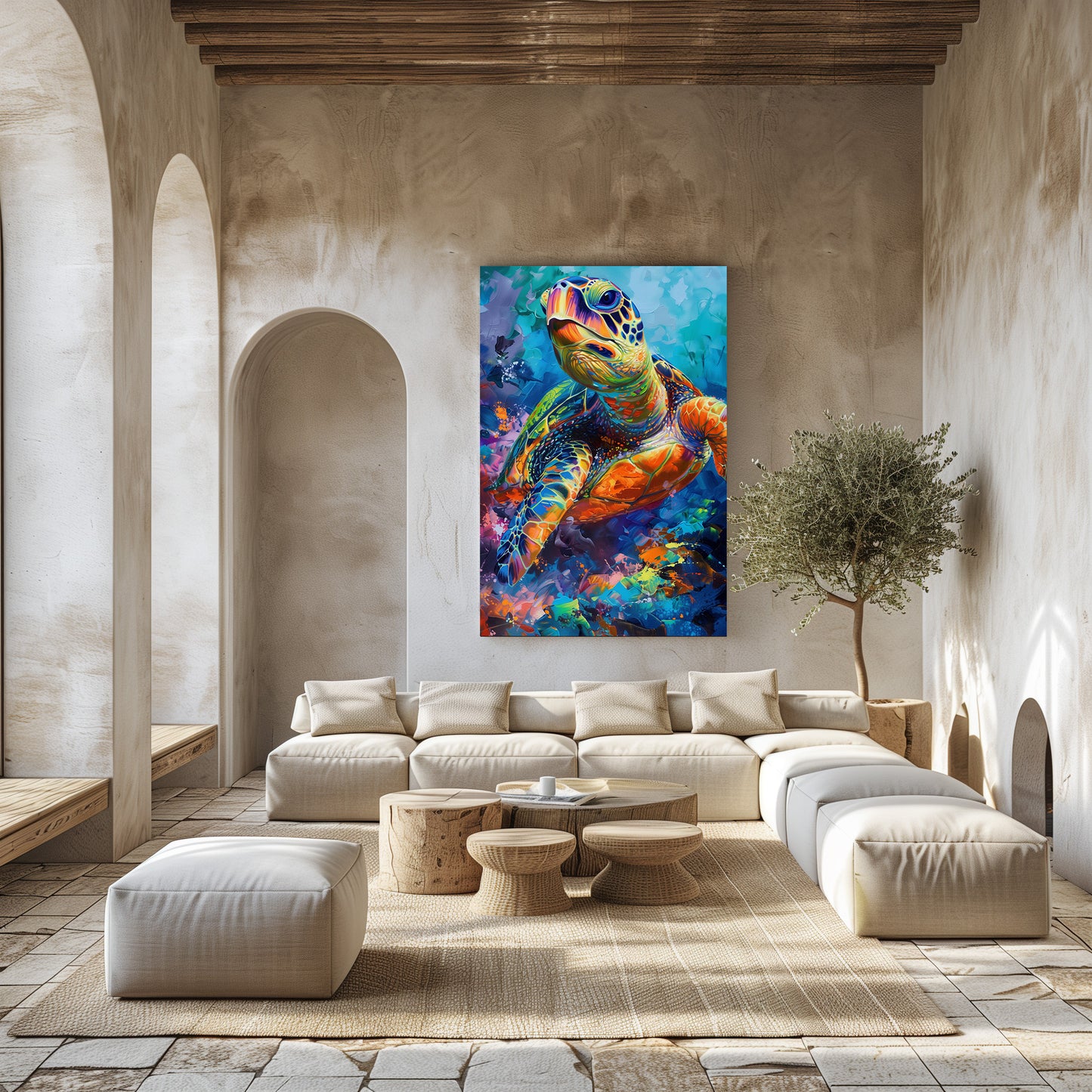 TABLEAU TORTUE COLORÉE