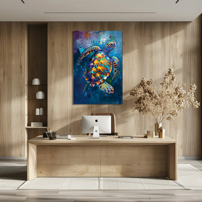 TABLEAU TORTUE BLEUE