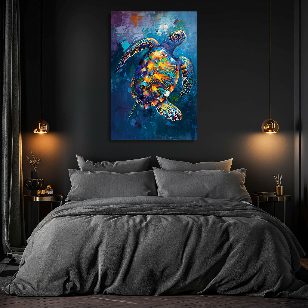 TABLEAU TORTUE BLEUE