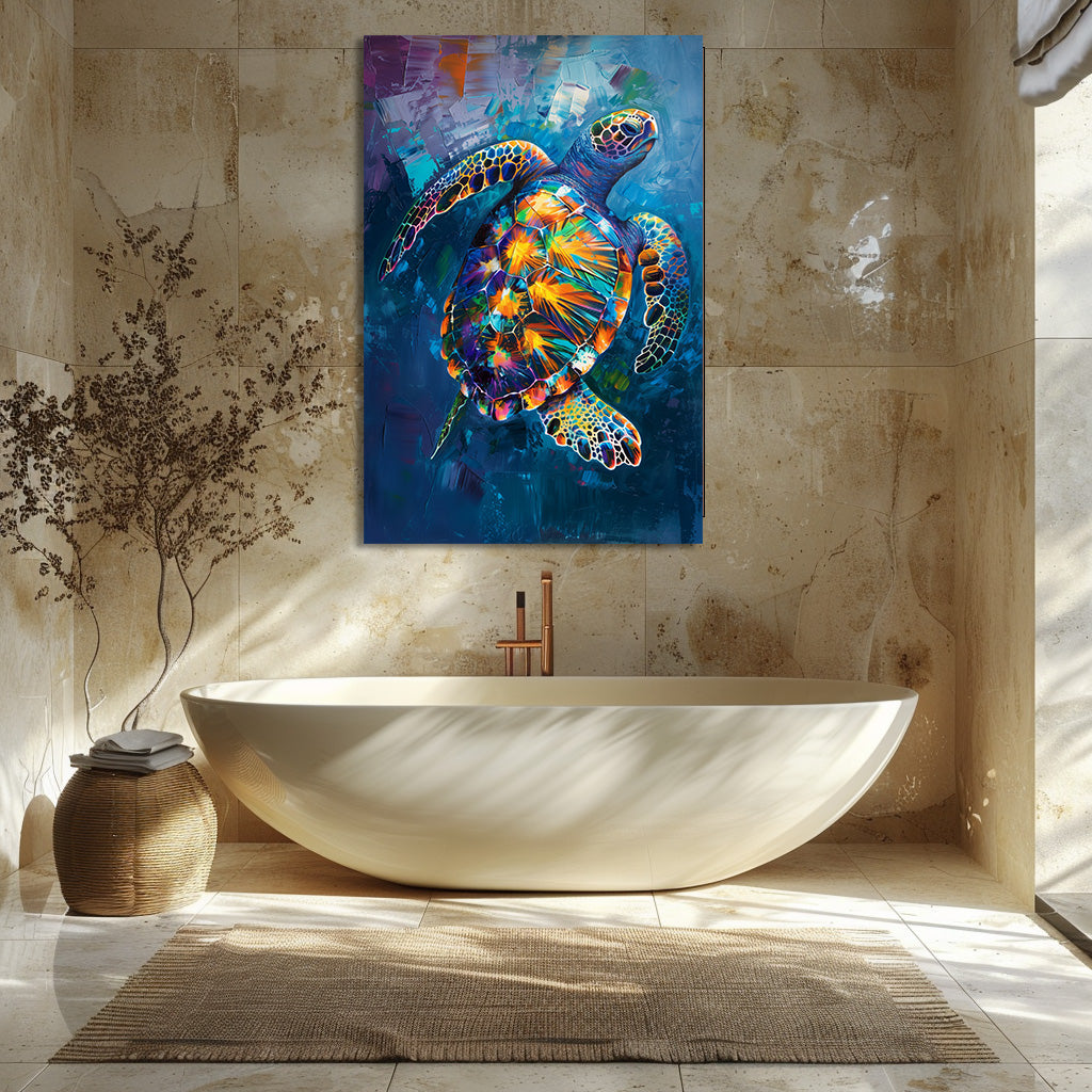 TABLEAU TORTUE BLEUE