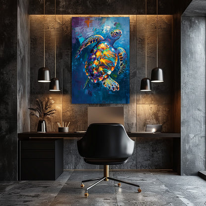 TABLEAU TORTUE BLEUE