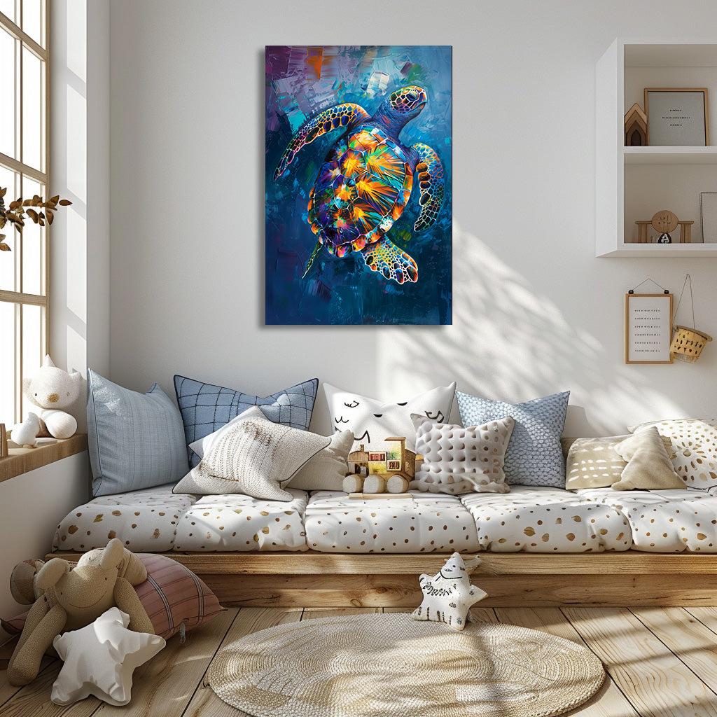 TABLEAU TORTUE BLEUE