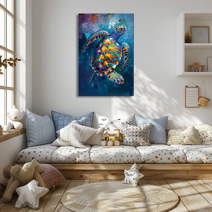 TABLEAU TORTUE BLEUE