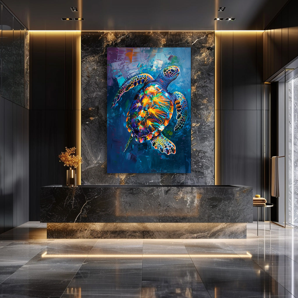 TABLEAU TORTUE BLEUE