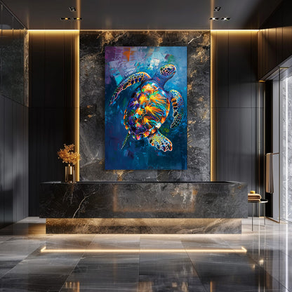 TABLEAU TORTUE BLEUE