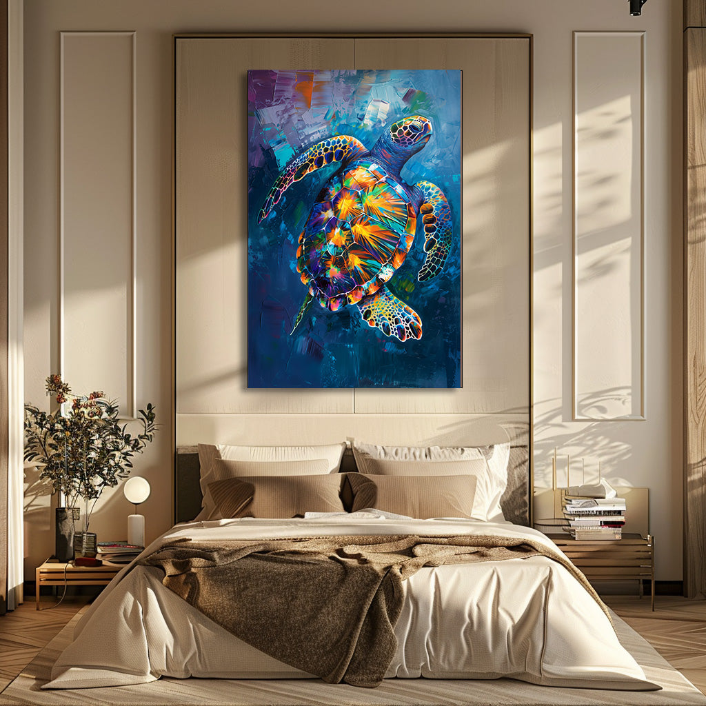 TABLEAU TORTUE BLEUE