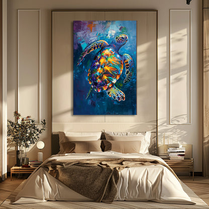 TABLEAU TORTUE BLEUE