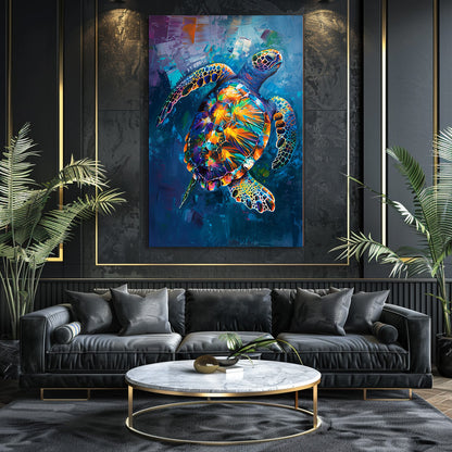 TABLEAU TORTUE BLEUE