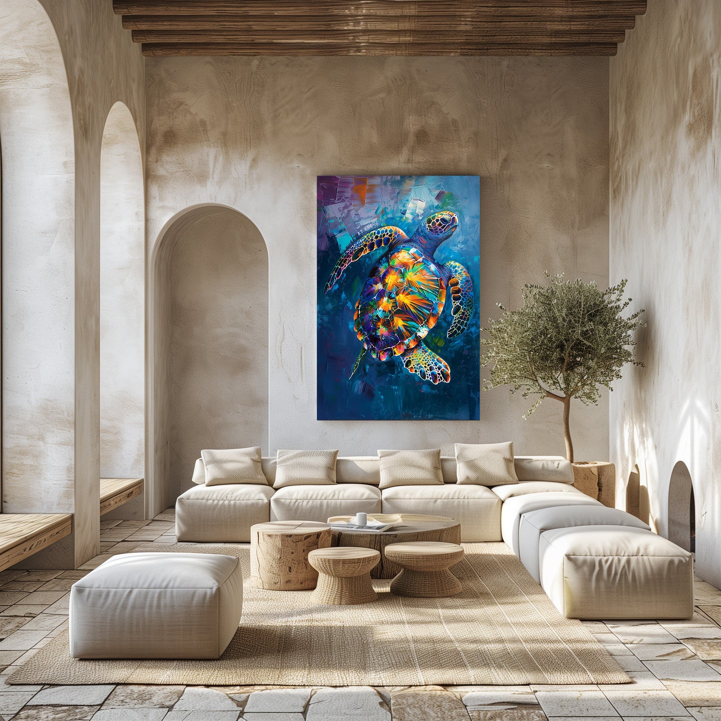 TABLEAU TORTUE BLEUE