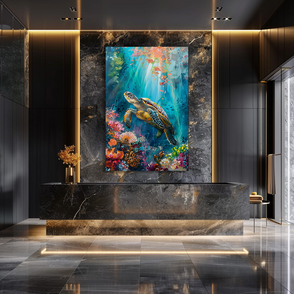 TABLEAU TORTUE CORAIL