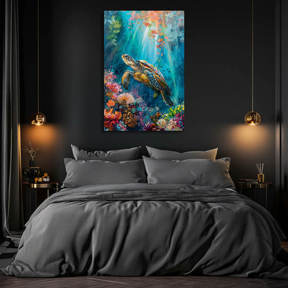 TABLEAU TORTUE CORAIL