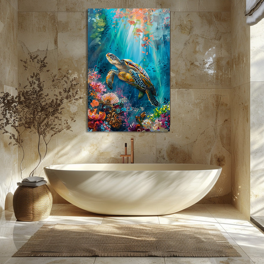 TABLEAU TORTUE CORAIL