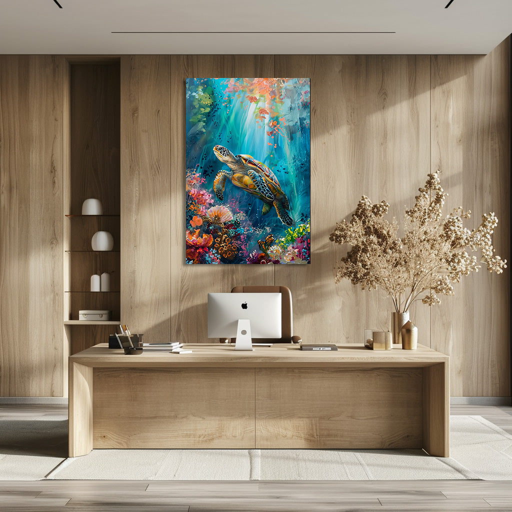 TABLEAU TORTUE CORAIL