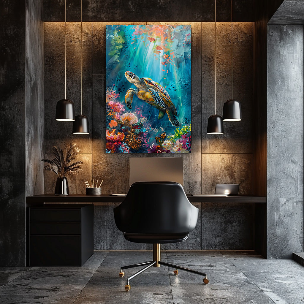 TABLEAU TORTUE CORAIL