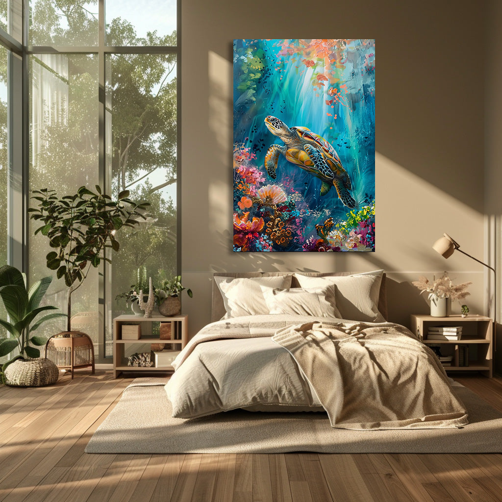 TABLEAU TORTUE CORAIL