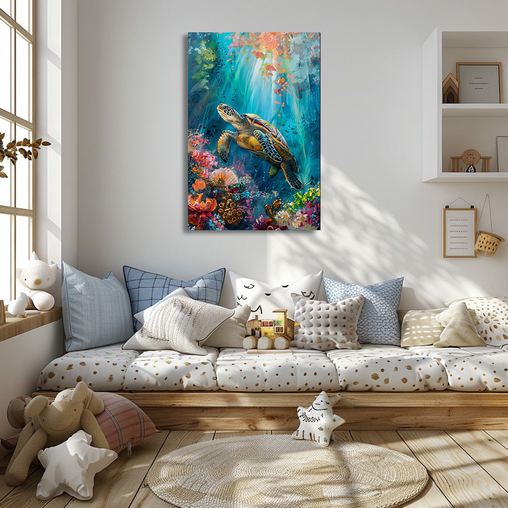 TABLEAU TORTUE CORAIL