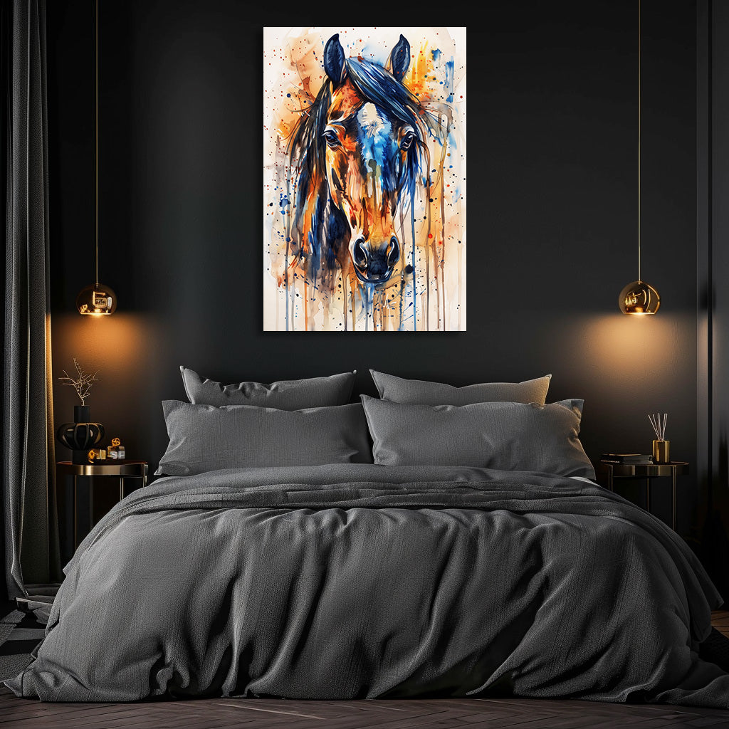 TABLEAU CHEVAL AQUARELLE