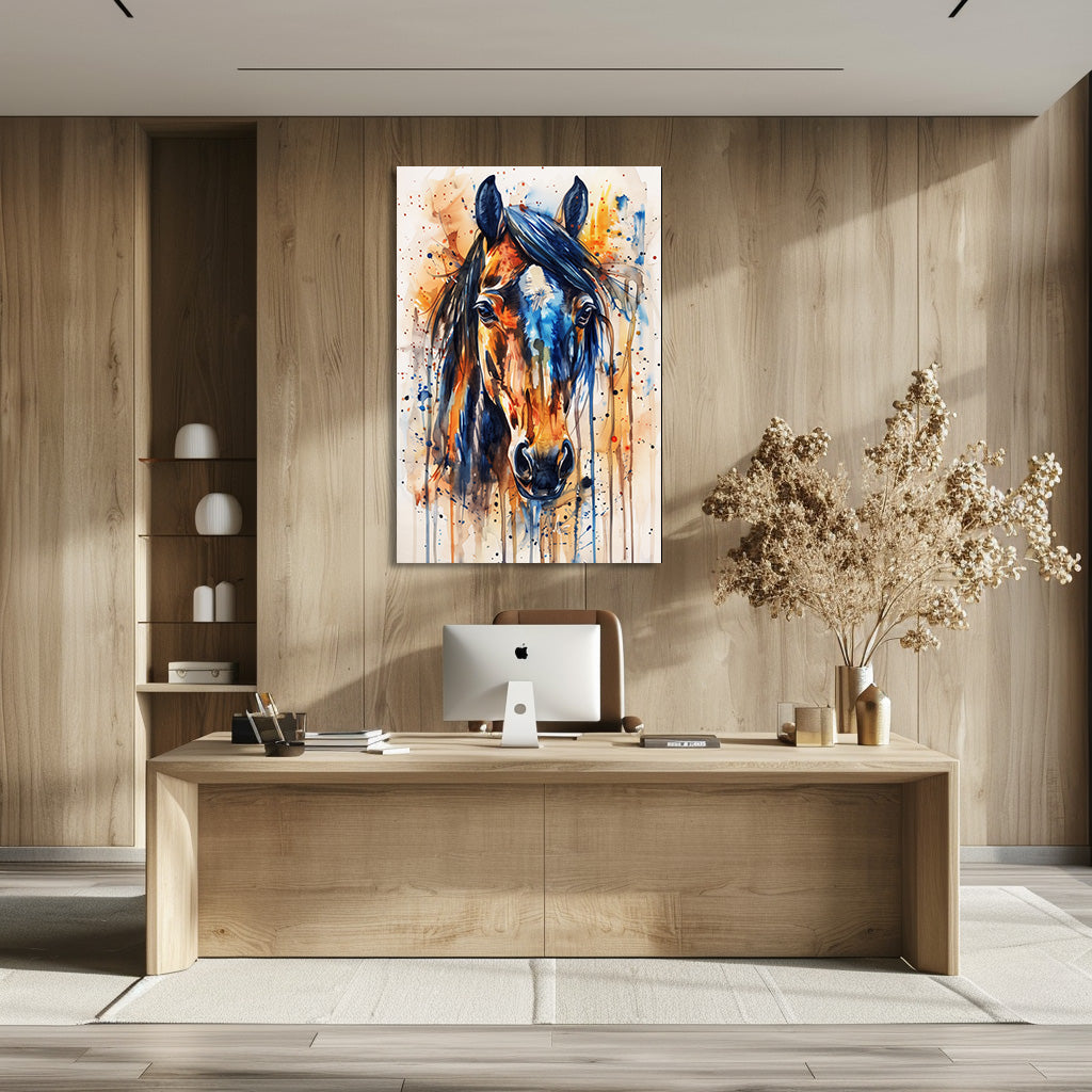 TABLEAU CHEVAL AQUARELLE