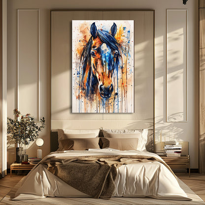 TABLEAU CHEVAL AQUARELLE