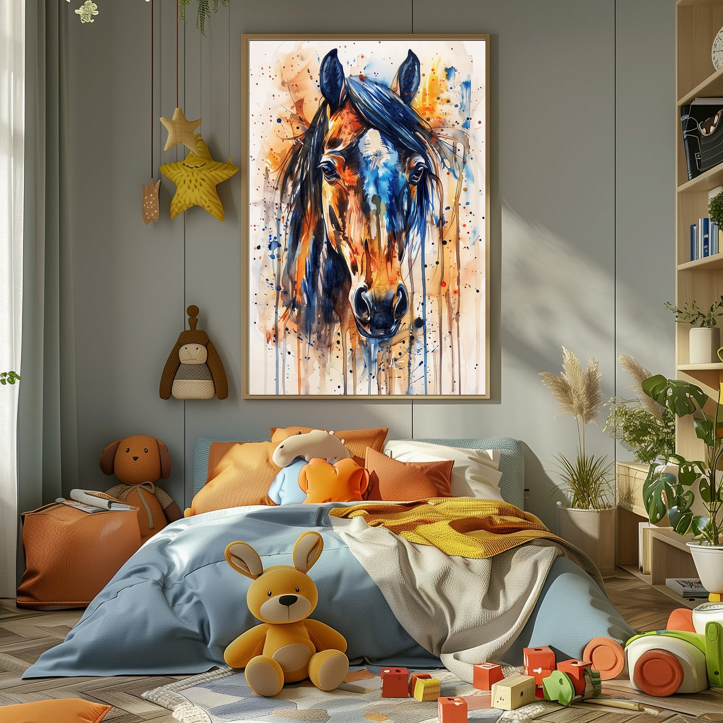 TABLEAU CHEVAL AQUARELLE