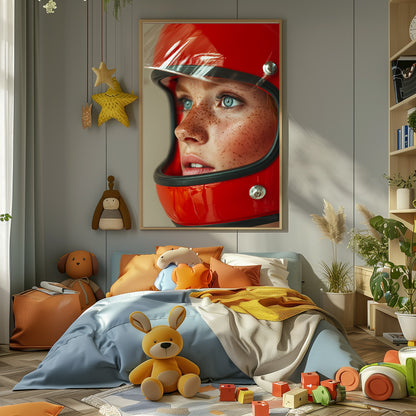 TABLEAU FEMME CASQUE ROUGE
