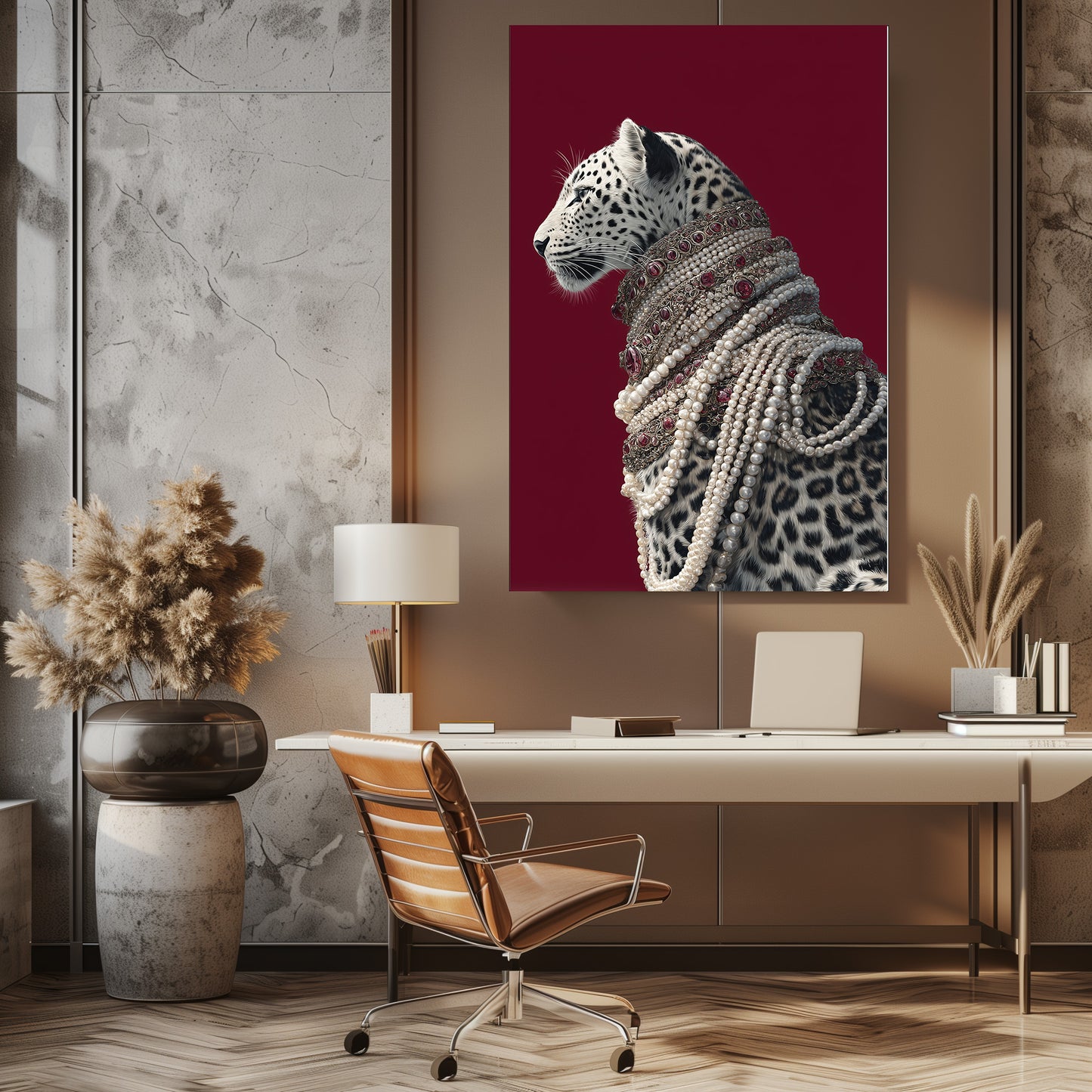 TABLEAU LÉOPARD COLLIER