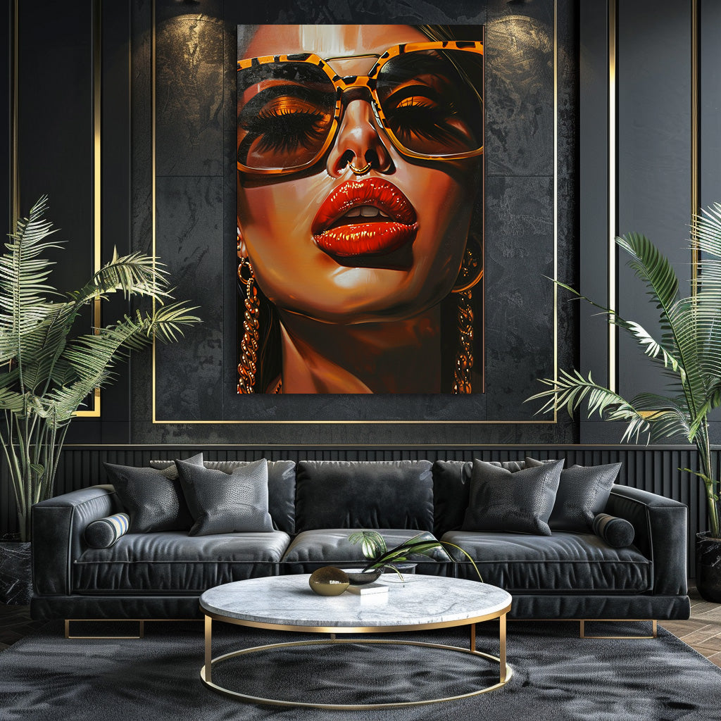 TABLEAU FEMME LUNETTE GLAMOUR