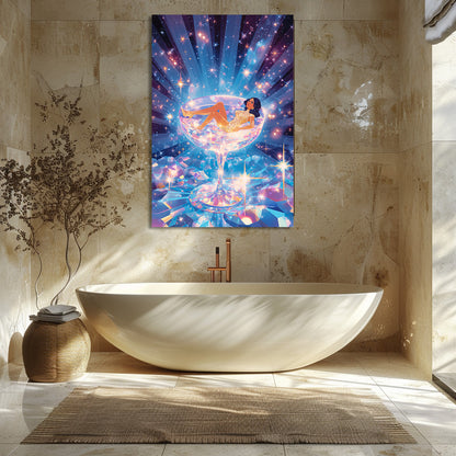 TABLEAU FEMME VERRE PAILLETTE