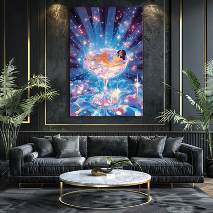 TABLEAU FEMME VERRE PAILLETTE