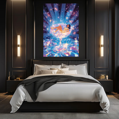 TABLEAU FEMME VERRE PAILLETTE