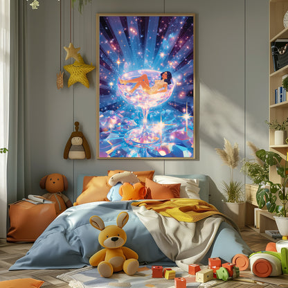 TABLEAU FEMME VERRE PAILLETTE