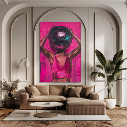 DISCO BALL HEAD PAINTING 