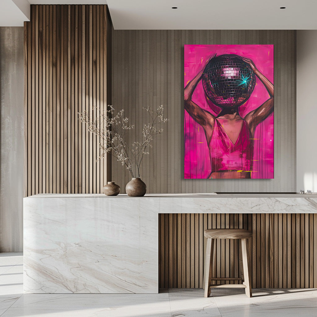 DISCO BALL HEAD PAINTING 