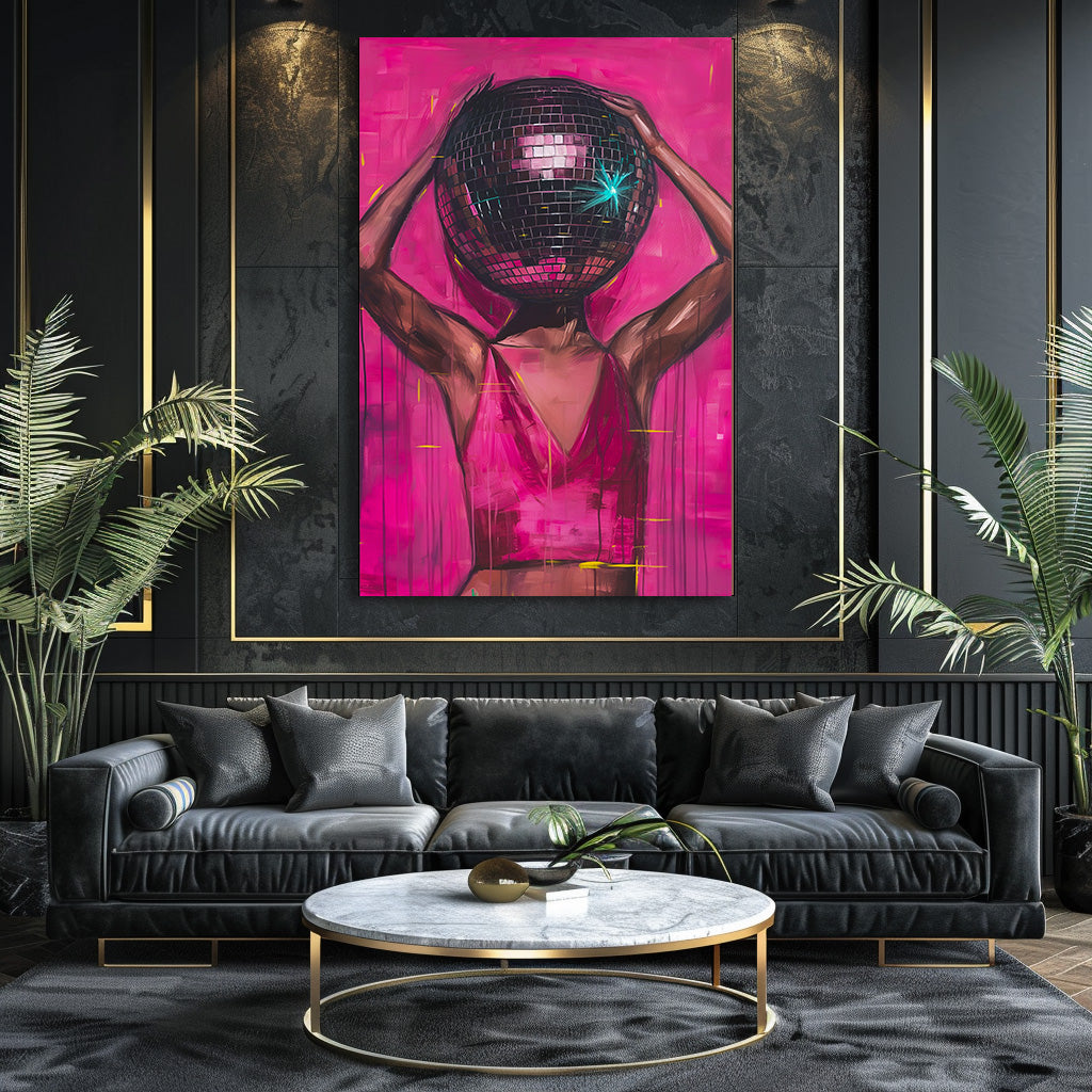 DISCO BALL HEAD PAINTING 