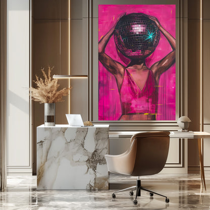 DISCO BALL HEAD PAINTING 