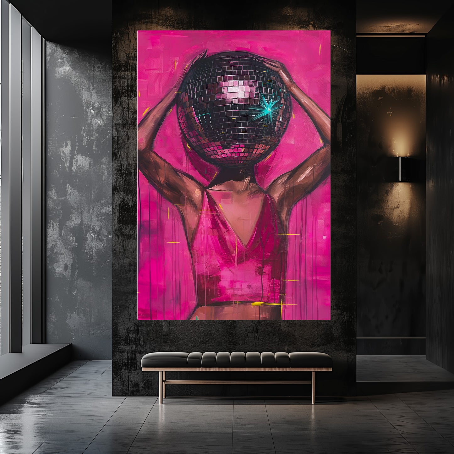 DISCO BALL HEAD PAINTING 