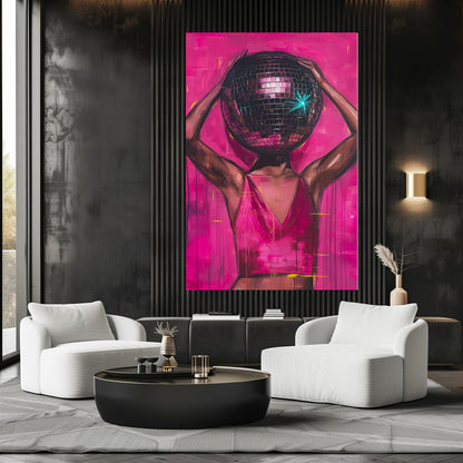 DISCO BALL HEAD PAINTING 