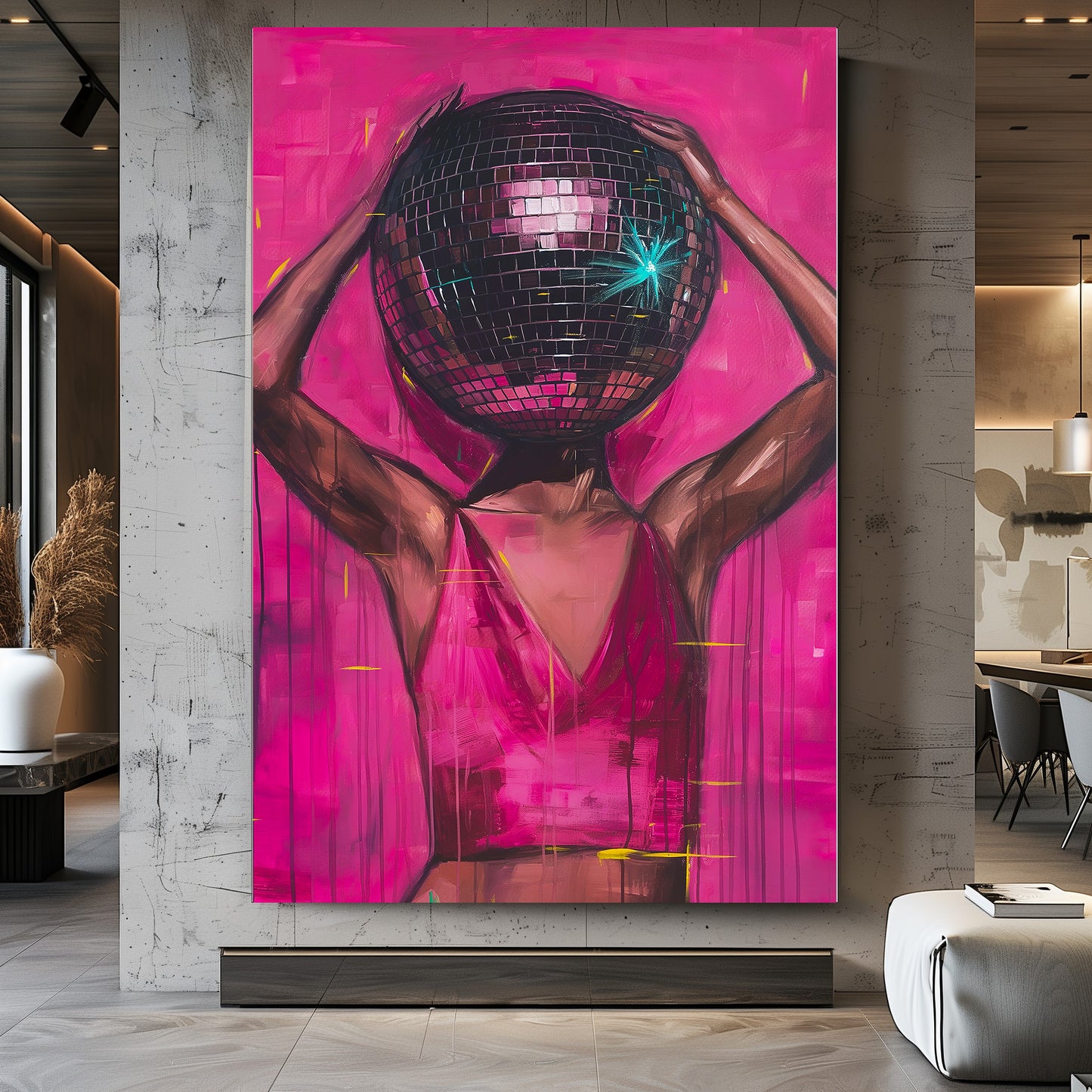 DISCO BALL HEAD PAINTING 