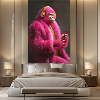 TABLEAU GORILLE ROSE