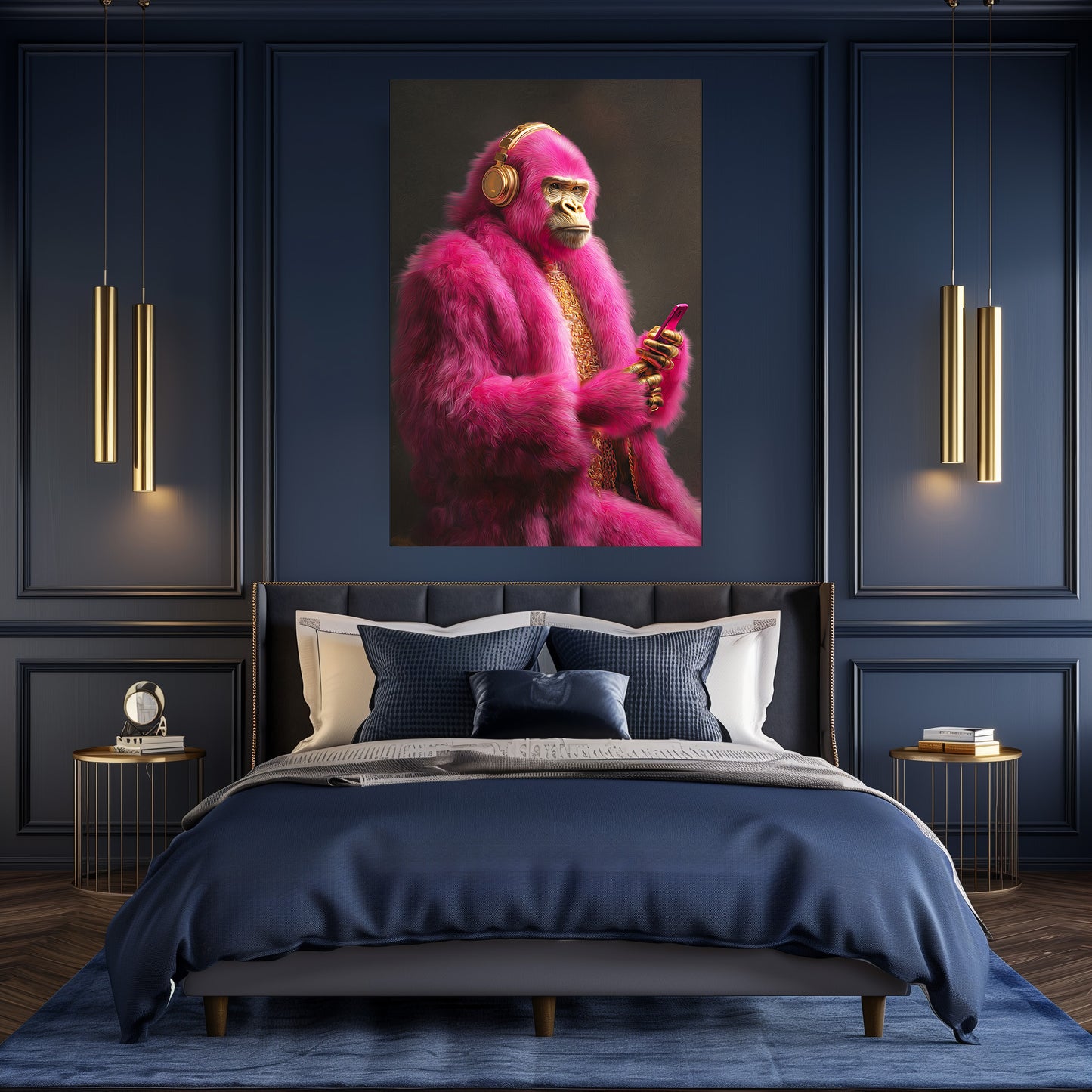 TABLEAU GORILLE ROSE