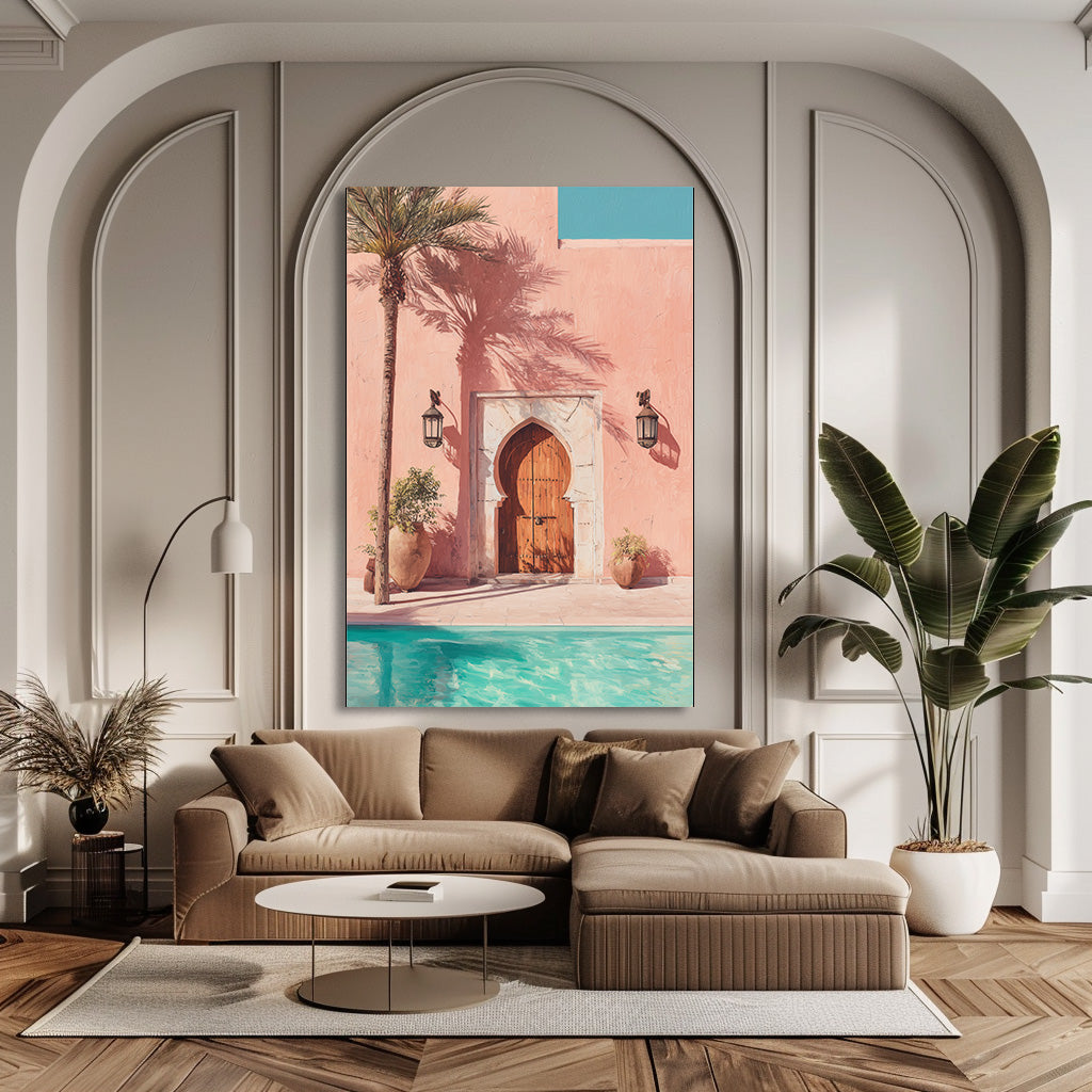 TABLEAU MUR ROSE MAROC