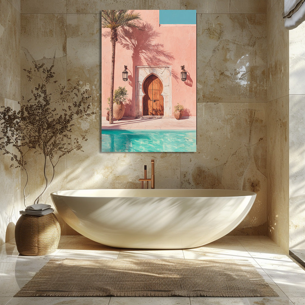 TABLEAU MUR ROSE MAROC