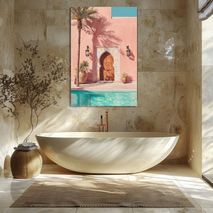 TABLEAU MUR ROSE MAROC