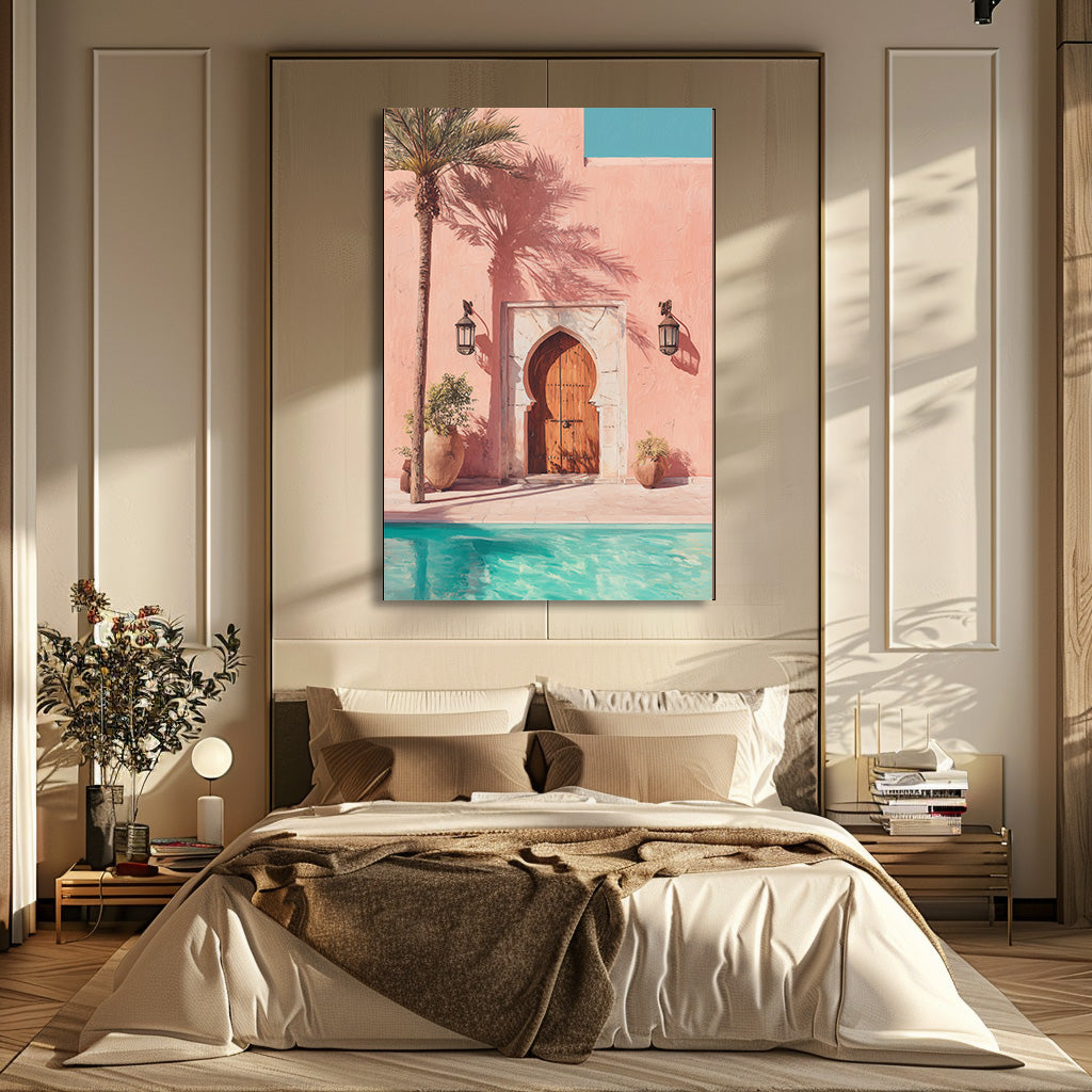 TABLEAU MUR ROSE MAROC
