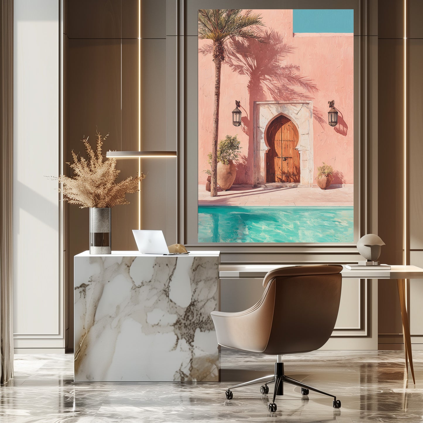 TABLEAU MUR ROSE MAROC