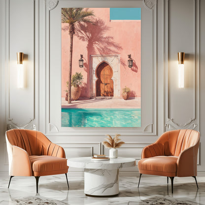 TABLEAU MUR ROSE MAROC