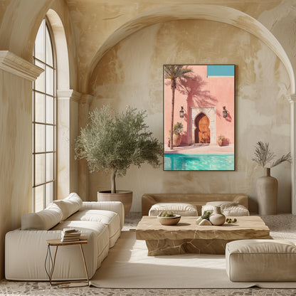 TABLEAU MUR ROSE MAROC