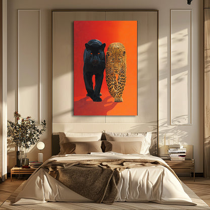 TABLEAU COUPLE LÉOPARD PANTHÈRE
