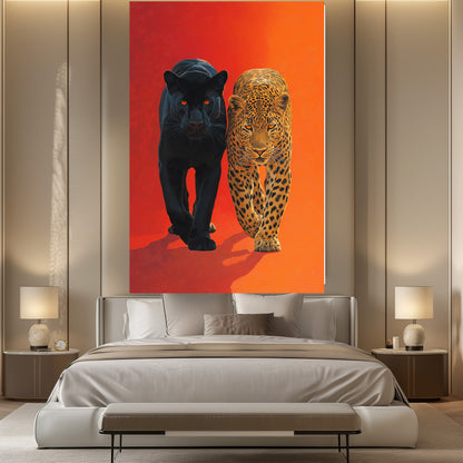 TABLEAU COUPLE LÉOPARD PANTHÈRE